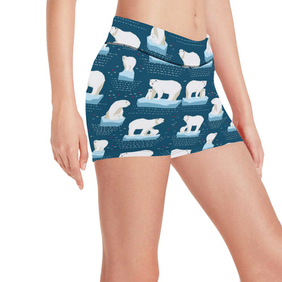 Polar Bear Pattern Print Design PB02 Yoga Shorts