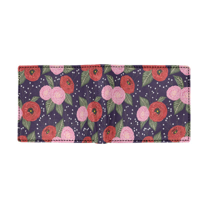 Camellia Pattern Print Design CM02 Men's ID Card Wallet
