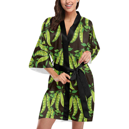 Peas Pattern Print Design A03 Women's Short Kimono