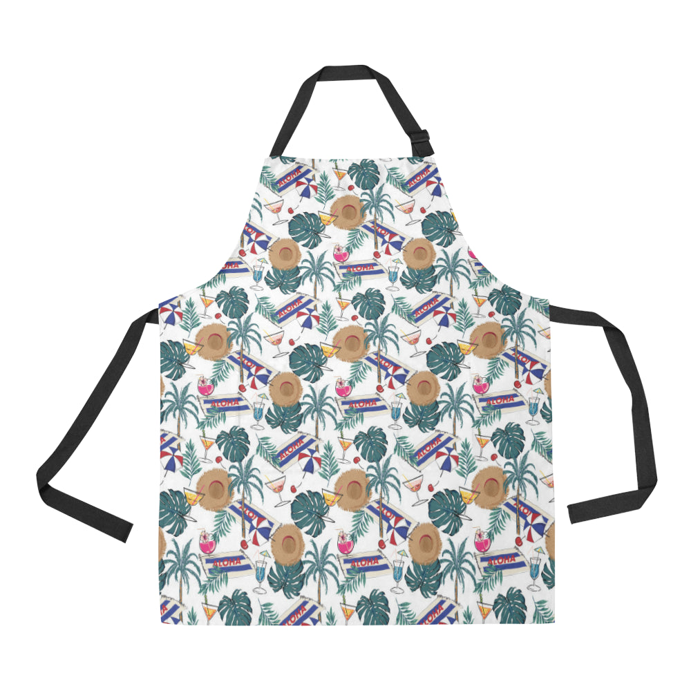 Aloha Hawaii Beach Pattern Print Design 04 Apron with Pocket