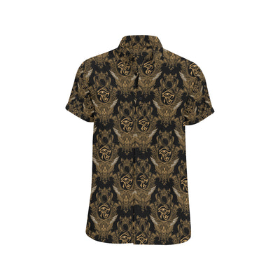 Eye of Horus Mandala Style Men's Short Sleeve Button Up Shirt