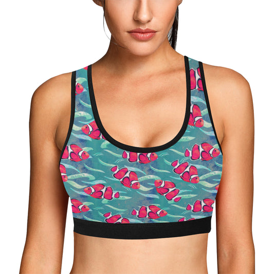 Clownfish Pattern Print Design 02 Sports Bra