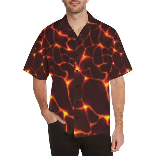 Lava Pattern Print Design 02 Men's Hawaiian Shirt