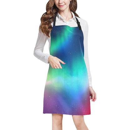 Aurora Borealis Pattern Print Design 02 Apron with Pocket