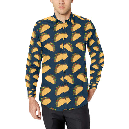 Taco Pattern Print Design TC04 Men's Long Sleeve Shirt