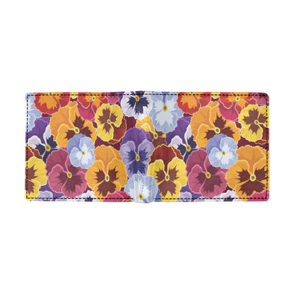 Pansy Pattern Print Design PS01 Men's ID Card Wallet