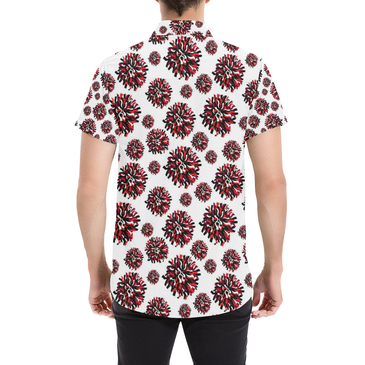 Cheerleader Pattern Print Design 01 Men's Short Sleeve Button Up Shirt