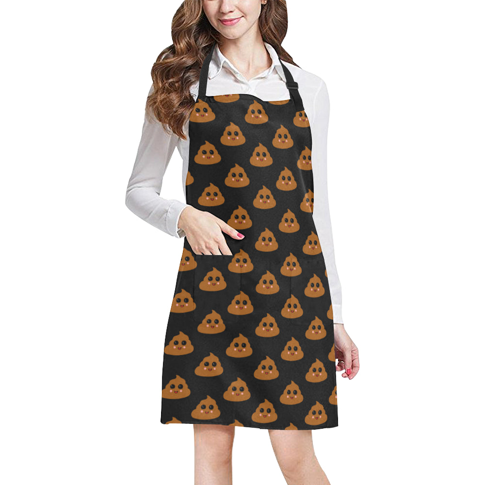 Poop Emoji Pattern Print Design A01 Apron with Pocket