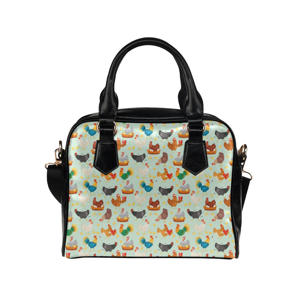 Chicken Pattern Print Design 07 Shoulder Handbag