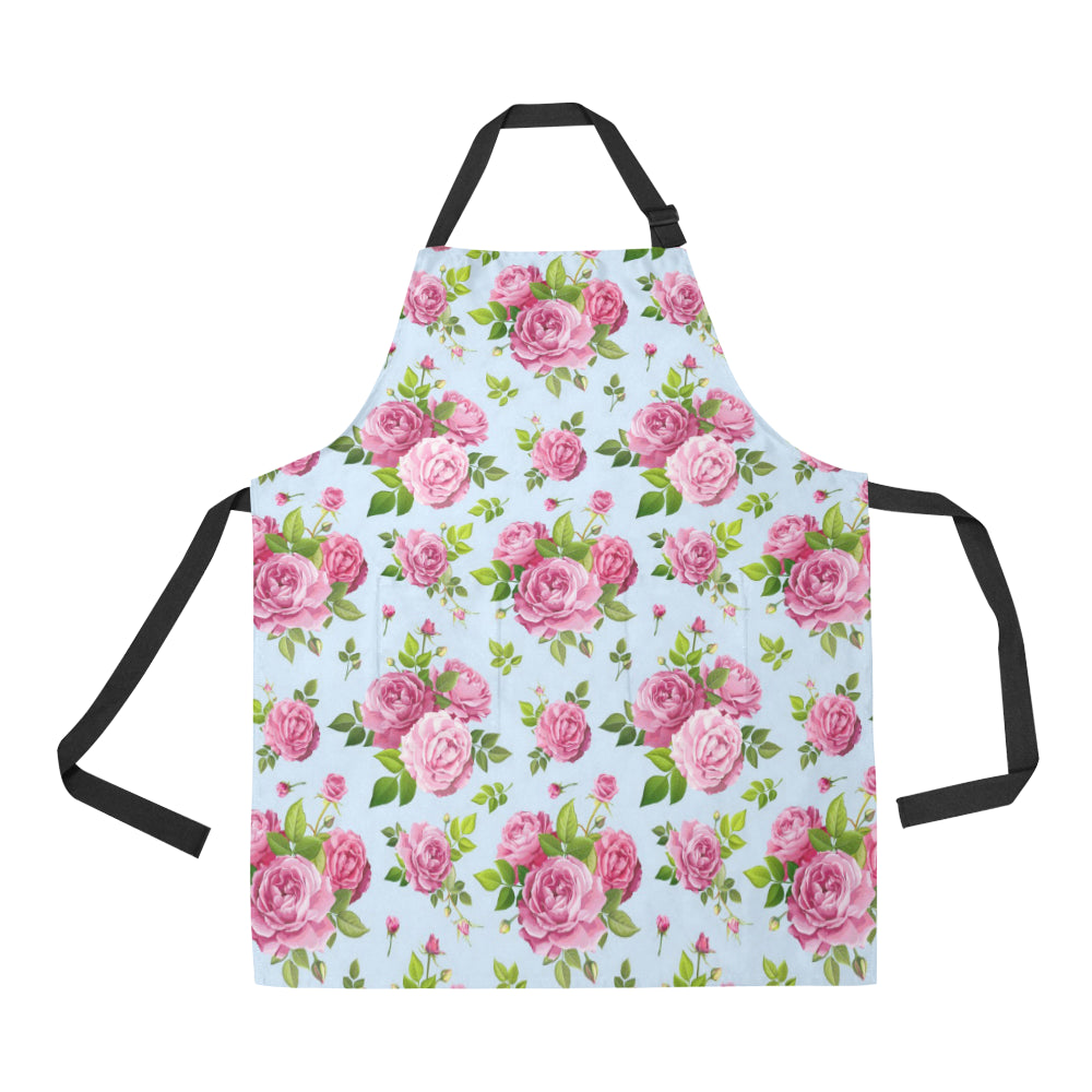 Rose Pink Pattern Print Design RO08 Apron with Pocket