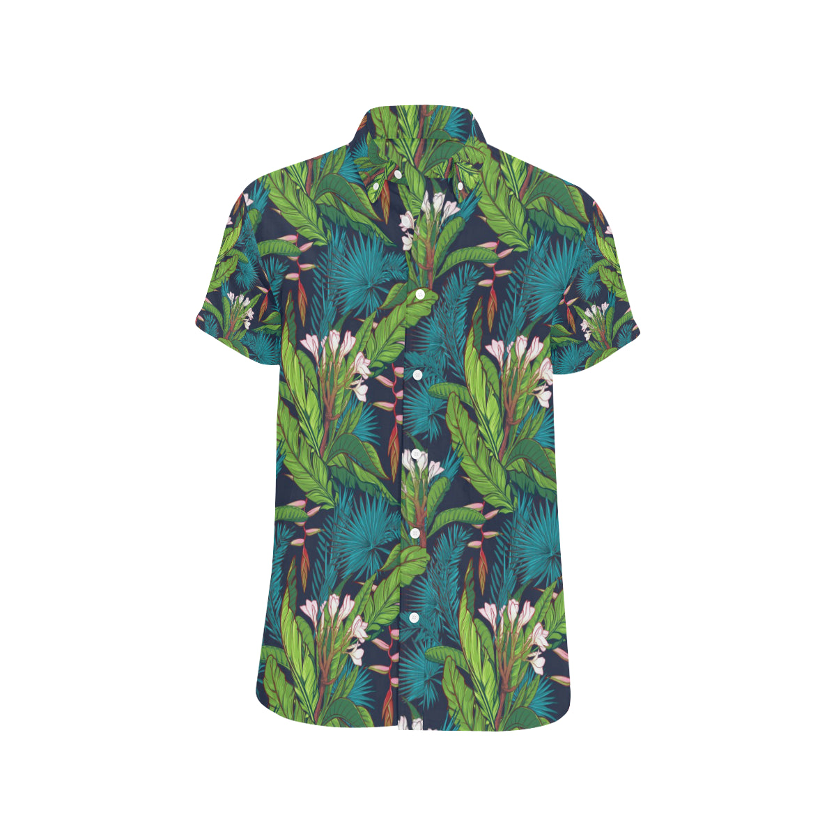 Rainforest Pattern Print Design RF01 Men's Short Sleeve Button Up Shirt