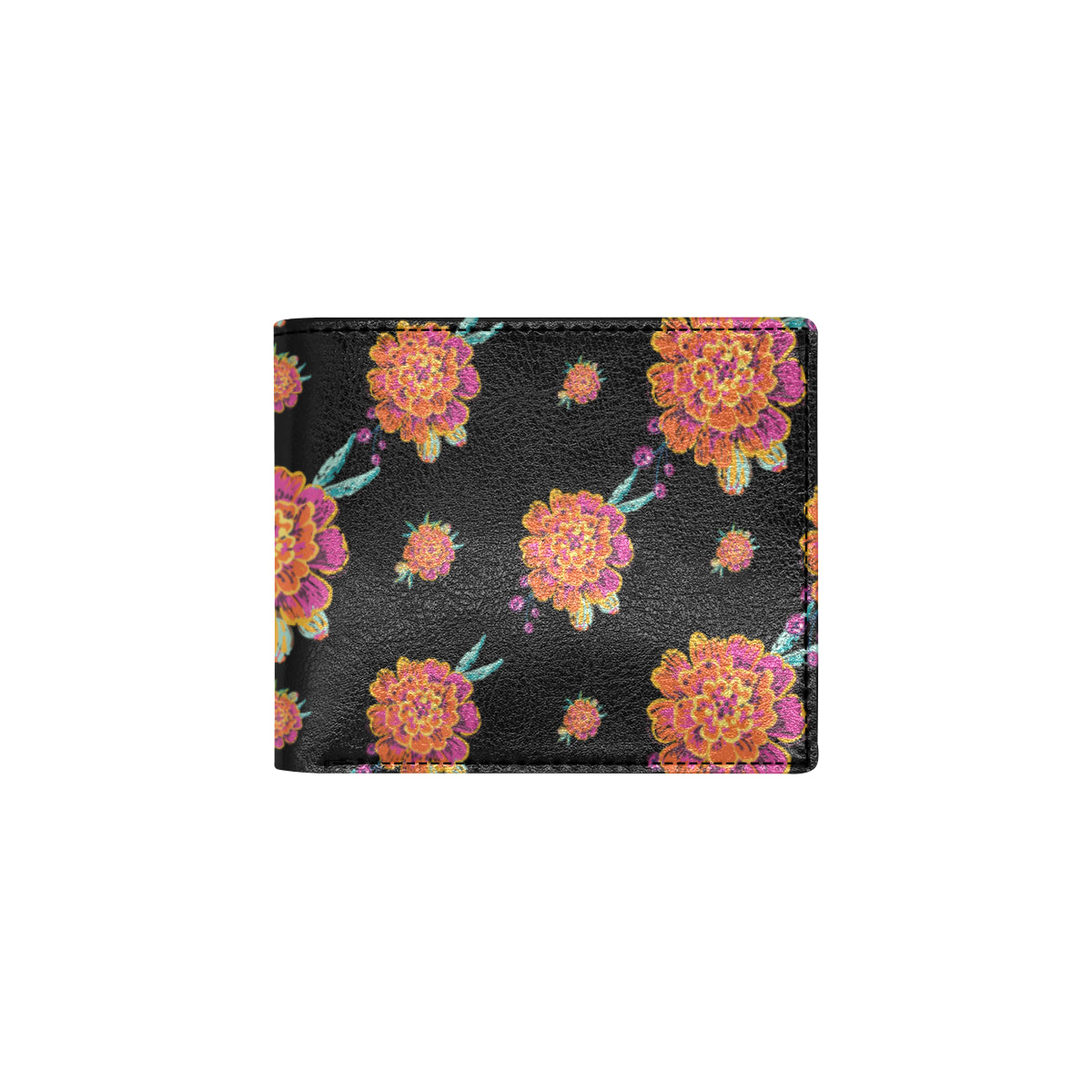 Marigold Pattern Print Design 01 Men's ID Card Wallet