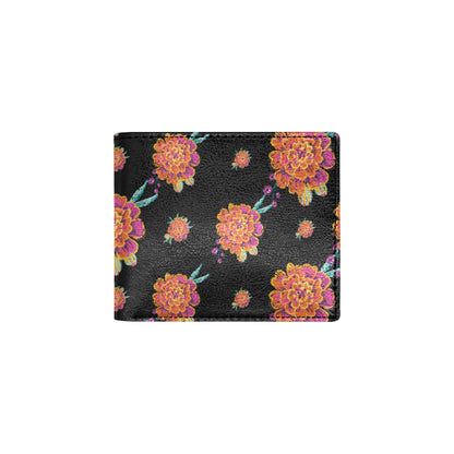 Marigold Pattern Print Design 01 Men's ID Card Wallet
