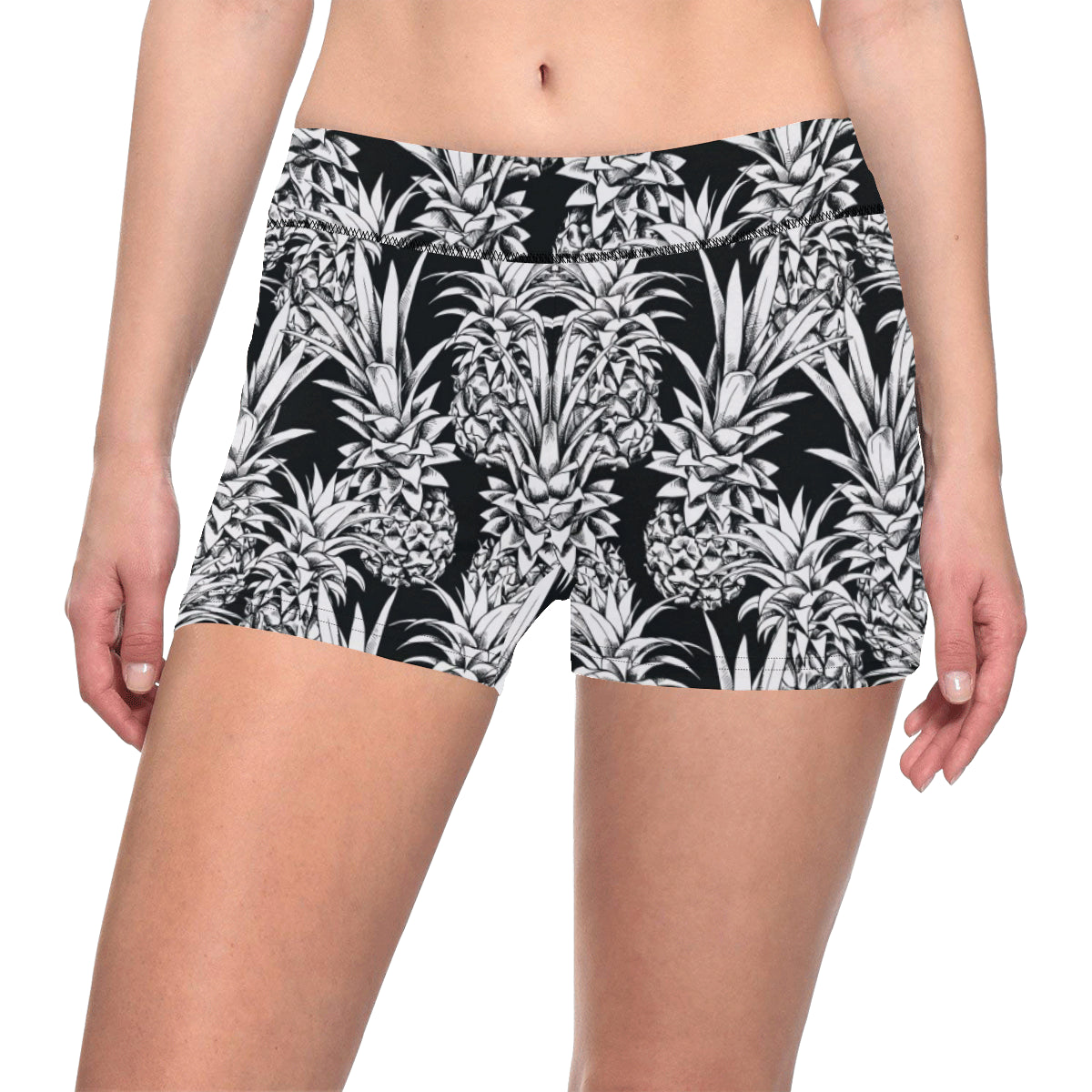 Pineapple Pattern Print Design PP08 Yoga Shorts