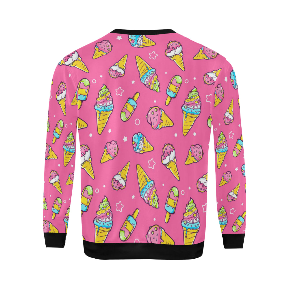 Ice Cream Pattern Print Design IC04 Men Long Sleeve Sweatshirt