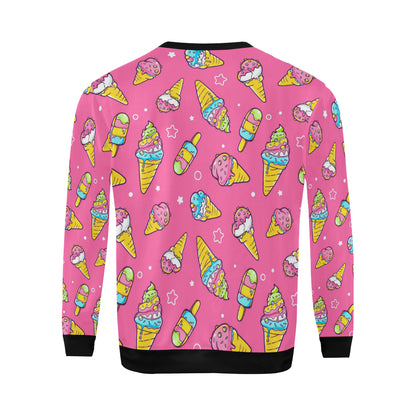 Ice Cream Pattern Print Design IC04 Men Long Sleeve Sweatshirt