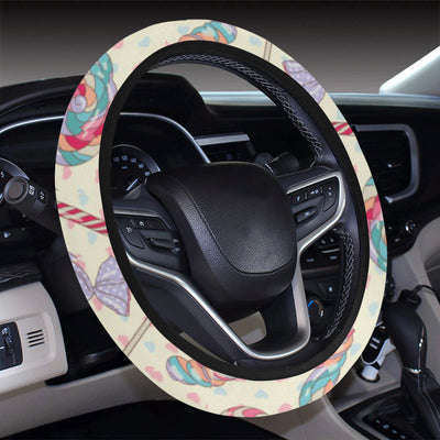 Candy Pattern Print Design CA04 Steering Wheel Cover with Elastic Edge