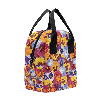 Pansy Pattern Print Design PS01 Insulated Lunch Bag