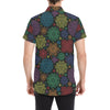 Chakra Mandala Print Pattern Men's Short Sleeve Button Up Shirt