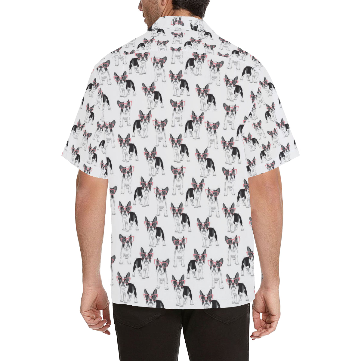 Boston Terrier Pattern Print Design 03 Men's Hawaiian Shirt
