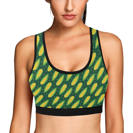 Corn Pattern Print Design 03 Sports Bra