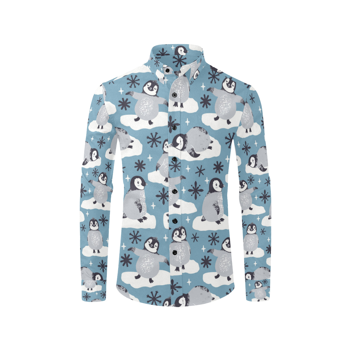 Penguin Pattern Print Design A05 Men's Long Sleeve Shirt