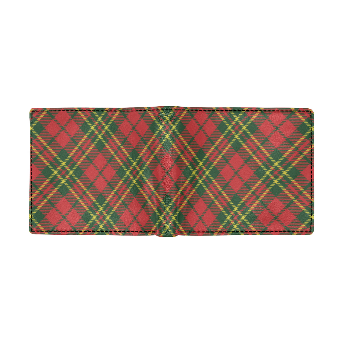 Plaid Holiday Pattern Print Design A01 Men's ID Card Wallet