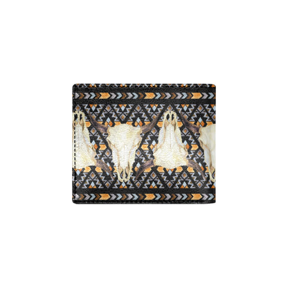 Buffalo Head Pattern Print Design 03 Men's ID Card Wallet