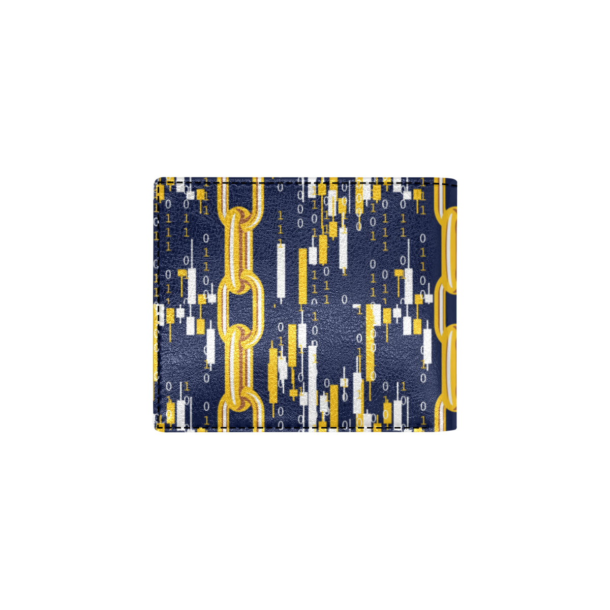 Cryptocurrency Chain Pattern Print Design 03 Men's ID Card Wallet