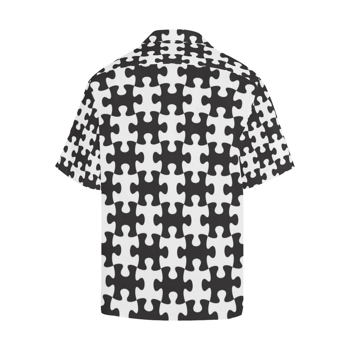 Puzzle Black White Pattern Print Design A02 Men's Hawaiian Shirt