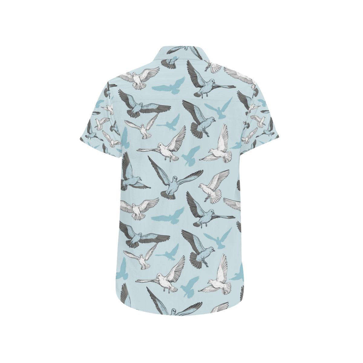 Pigeon Pattern Print Design 03 Men's Short Sleeve Button Up Shirt
