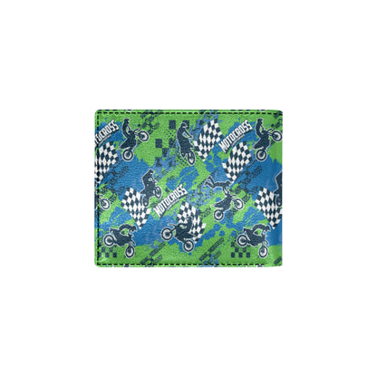 Motocross Pattern Print Design 04 Men's ID Card Wallet