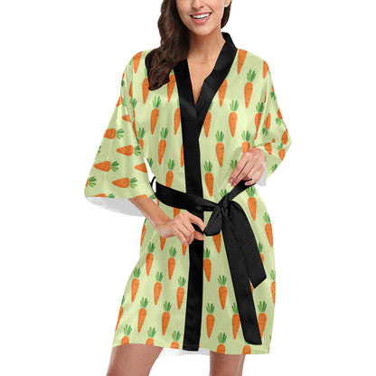 Carrot Pattern Print Design 02 Women's Short Kimono