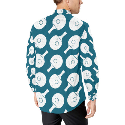 Ping Pong Pattern Print Design A02 Men's Long Sleeve Shirt