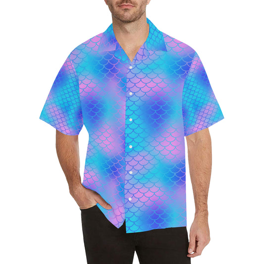 Mermaid Scales Pattern Print Design 04 Men's Hawaiian Shirt