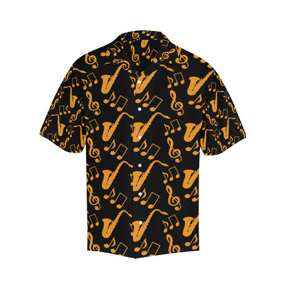 Saxophone Pattern Print Design 02 Men's Hawaiian Shirt