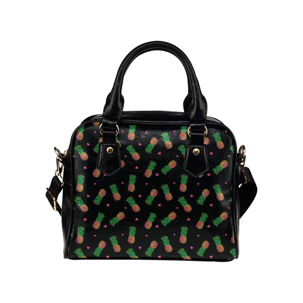 Neon Pineapple Pattern Print Design A04 Shoulder Handbag