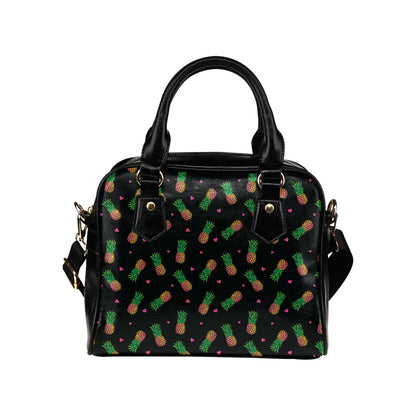 Neon Pineapple Pattern Print Design A04 Shoulder Handbag