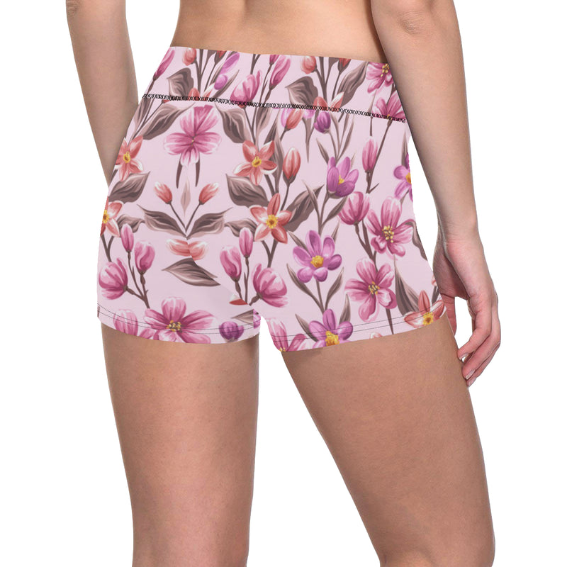 Summer Floral Pattern Print Design SF09 Yoga Shorts