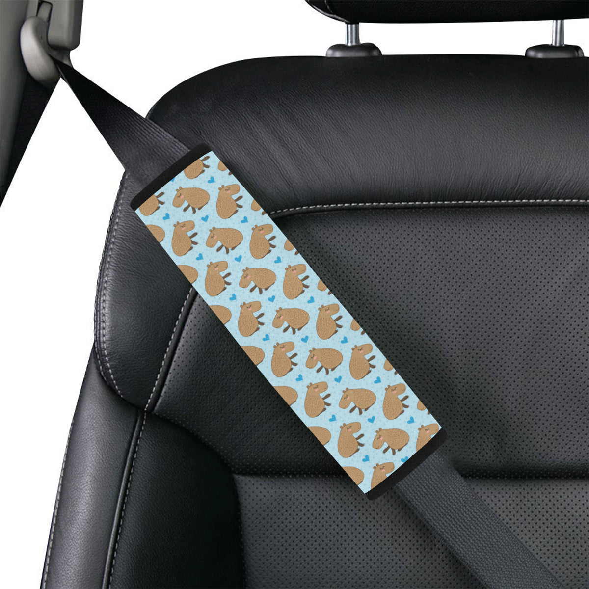 Capybara Pattern Print Design 01 Car Seat Belt Cover