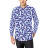 Dolphin Smile Print Pattern Men's Long Sleeve Shirt