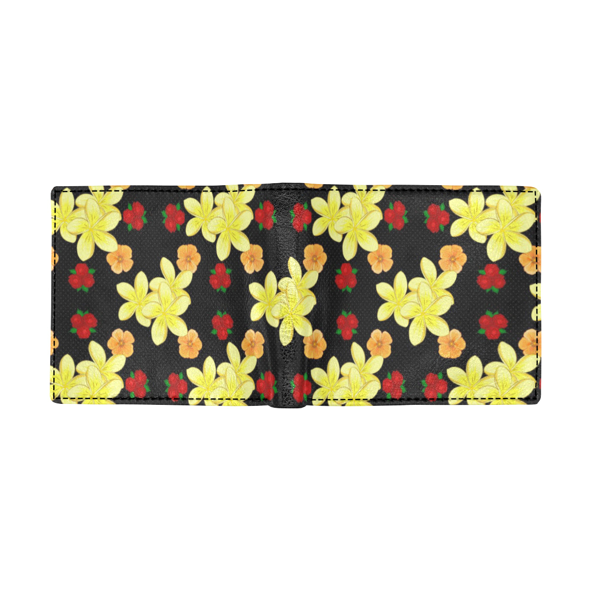 Yellow Plumeria Pattern Print Design PM04 Men's ID Card Wallet