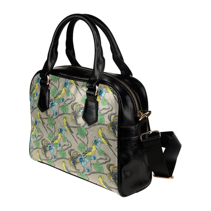 Parakeet Pattern Print Design A02 Shoulder Handbag