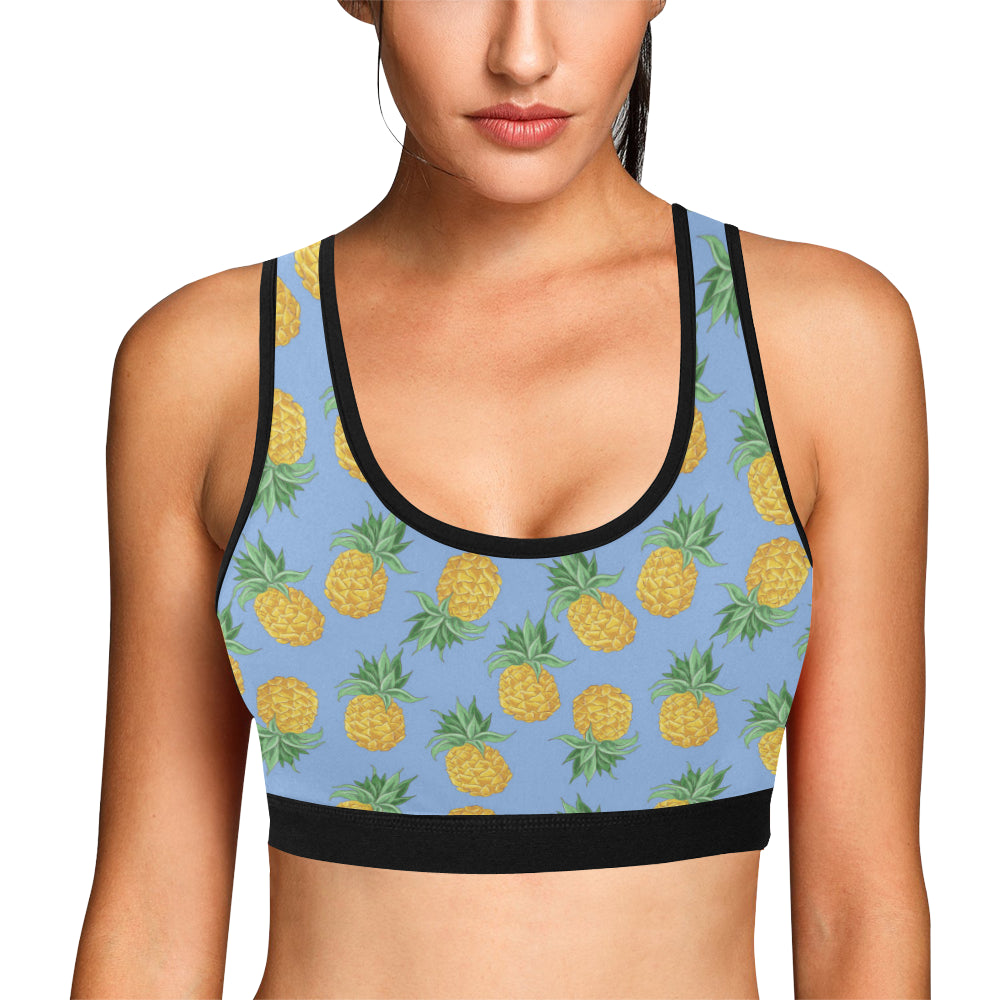 Pineapple Pattern Print Design A04 Sports Bra