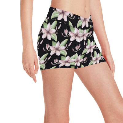 Plumeria Pattern Print Design PM02 Yoga Shorts