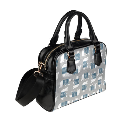 Polar Bear Pattern Print Design A03 Shoulder Handbag