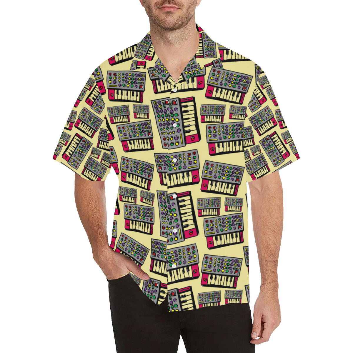 Synthesizer Pattern Print Design 01 Men's Hawaiian Shirt