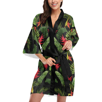 Bird Of Paradise Pattern Print Design BOP010 Women's Short Kimono