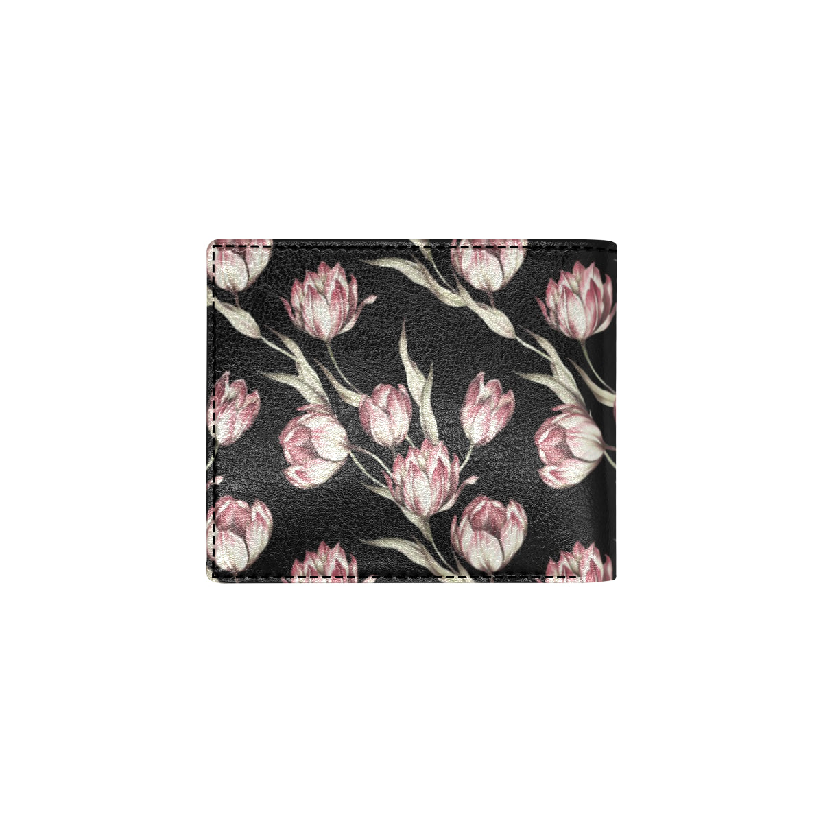 Tulip Pink Pattern Print Design TP02 Men's ID Card Wallet