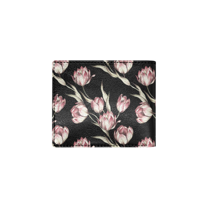 Tulip Pink Pattern Print Design TP02 Men's ID Card Wallet